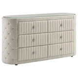 Sonya 4-piece Upholstered Eastern King Bedroom Set Ivory | Ivory | 360111KE-S4