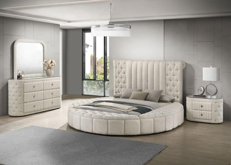 Sonya 4-piece Upholstered Bedroom Set Ivory