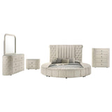 Sonya 5-piece Upholstered Queen Bedroom Set Ivory | Ivory | 360111Q-S5