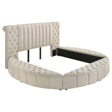 Sonya 5-piece Upholstered Queen Bedroom Set Ivory | Ivory | 360111Q-S5