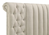 Sonya Upholstered Queen Round Storage Bed Ivory | Queen | Ivory | 360111Q