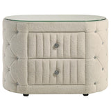 Sonya 2-drawer Upholstered Nightstand Bedside Table Ivory | Ivory | 360112