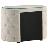 Sonya 2-drawer Upholstered Nightstand Bedside Table Ivory | Ivory | 360112
