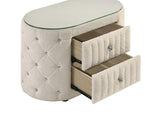 Sonya 2-drawer Upholstered Nightstand Bedside Table Ivory | Ivory | 360112