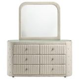 Sonya 6-drawer Upholstered Bedroom Dresser with Mirror Ivory | White | Ivory | 360113M