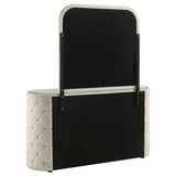 Sonya 6-drawer Upholstered Bedroom Dresser with Mirror Ivory | White | Ivory | 360113M