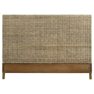 Caden Woven Rattan Queen Panel Headboard Driftwood Grey