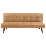 Jenson Upholstered Tufted Convertible Sofa Bed Saddle Brown | King | Brown | Saddle Brown | 360234