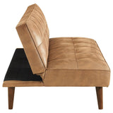 Jenson Upholstered Tufted Convertible Sofa Bed Saddle Brown | King | Brown | Saddle Brown | 360234