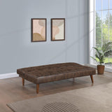 Jenson Upholstered Tufted Convertible Sofa Bed Dark Coffee | King | Brown | Dark Coffee | 360237