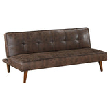 Jenson Upholstered Tufted Convertible Sofa Bed Dark Coffee | King | Brown | Dark Coffee | 360237