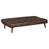 Jenson Upholstered Tufted Convertible Sofa Bed Dark Coffee | King | Brown | Dark Coffee | 360237