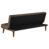 Jenson Upholstered Tufted Convertible Sofa Bed Dark Coffee | King | Brown | Dark Coffee | 360237