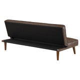 Jenson Upholstered Tufted Convertible Sofa Bed Dark Coffee | King | Brown | Dark Coffee | 360237