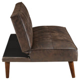 Jenson Upholstered Tufted Convertible Sofa Bed Dark Coffee | King | Brown | Dark Coffee | 360237