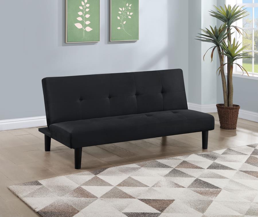 Stanford Upholstered Tufted Convertible Sofa Bed Black | Black | 360238