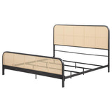 Lanewood Open Cane Webbing Metal Eastern King Bed Black | Beige | Black | 360250KE