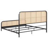 Lanewood Open Cane Webbing Metal Eastern King Bed Black | Beige | Black | 360250KE