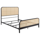 Lanewood Open Cane Webbing Metal Queen Bed Black | Queen | Black | 360250Q