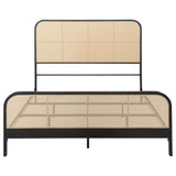 Lanewood Open Cane Webbing Metal Queen Bed Black | Queen | Black | 360250Q