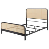 Lanewood Open Cane Webbing Metal Queen Bed Black | Queen | Black | 360250Q