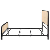 Lanewood Open Cane Webbing Metal Queen Bed Black | Queen | Black | 360250Q