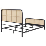 Lanewood Open Cane Webbing Metal Queen Bed Black | Queen | Black | 360250Q