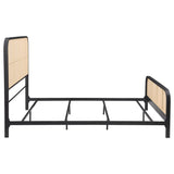 Lanewood Open Cane Webbing Metal Queen Bed Black | Queen | Black | 360250Q