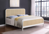 Lanewood Open Cane Webbing Metal Eastern King Bed White | White | 360251KE