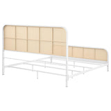 Lanewood Open Cane Webbing Metal Eastern King Bed White | White | 360251KE
