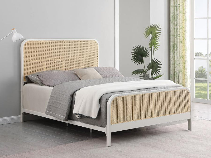 Lanewood Open Cane Webbing Metal Bed White