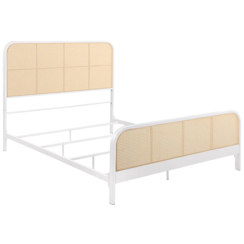 Lanewood Open Cane Webbing Metal Bed White