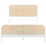 Lanewood Open Cane Webbing Metal Queen Bed White | Queen | White | 360251Q