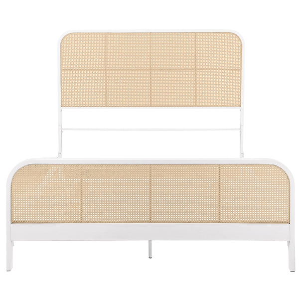 Callahan Open Cane Webbing Metal Queen Bed White