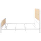 Lanewood Open Cane Webbing Metal Queen Bed White | Queen | White | 360251Q