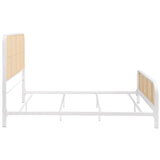 Lanewood Open Cane Webbing Metal Queen Bed White | Queen | White | 360251Q