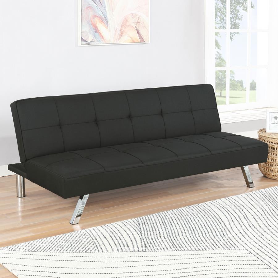 Joel Upholstered Tufted Convertible Sofa Bed Black | King | Black | 360281