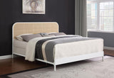 Amherst Radio Weave Rattan Metal Bed White