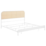 Amherst Radio Weave Rattan Metal Eastern King Bed White | White | 360301KE