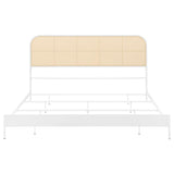 Amherst Radio Weave Rattan Metal Eastern King Bed White | White | 360301KE