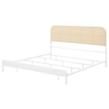 Amherst Radio Weave Rattan Metal Eastern King Bed White | White | 360301KE