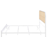 Amherst Radio Weave Rattan Metal Eastern King Bed White | White | 360301KE