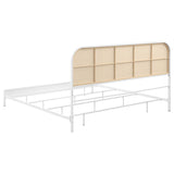 Amherst Radio Weave Rattan Metal Eastern King Bed White | White | 360301KE
