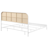 Amherst Radio Weave Rattan Metal Eastern King Bed White | White | 360301KE