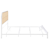 Amherst Radio Weave Rattan Metal Eastern King Bed White | White | 360301KE