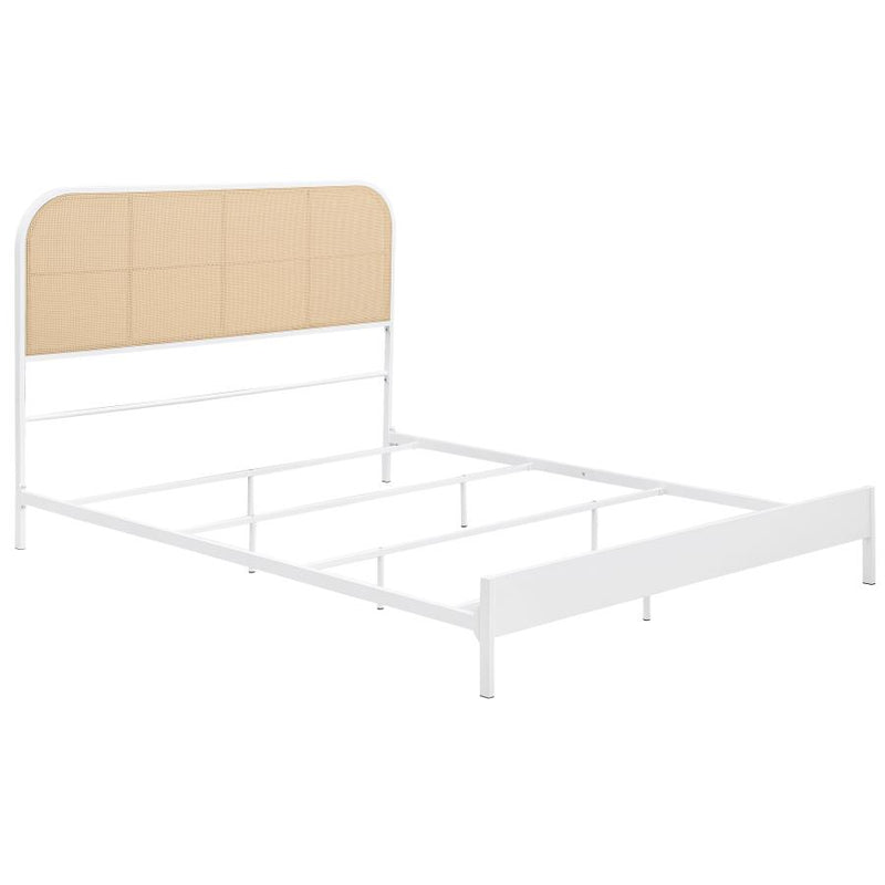 Amherst Radio Weave Rattan Metal Bed White