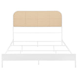 Amherst Radio Weave Rattan Metal Queen Bed White | Queen | White | 360301Q