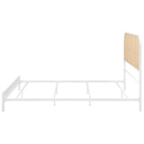 Amherst Radio Weave Rattan Metal Queen Bed White | Queen | White | 360301Q