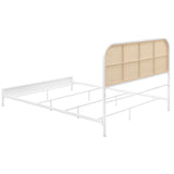 Amherst Radio Weave Rattan Metal Queen Bed White | Queen | White | 360301Q