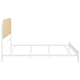 Amherst Radio Weave Rattan Metal Queen Bed White | Queen | White | 360301Q